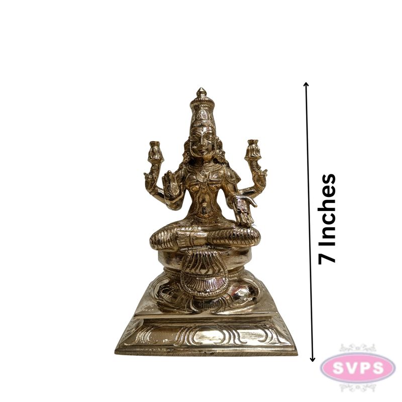 Panchalogham Goddess Mahalakshmi Idol on Lotus Pedestal – 7 Inch