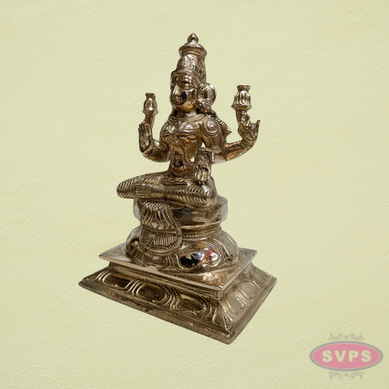 Panchalogham Goddess Mahalakshmi Idol on Lotus Pedestal – 7 Inch