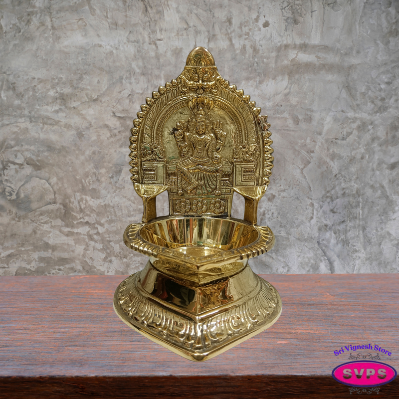 Brass Mariamman Vilakku – Traditional Amman Oil Lamp for Pooja
