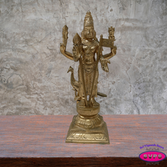 Panchalogham Lord Murugan Idol – 10.5 Inch Subramanya Swamy Statue