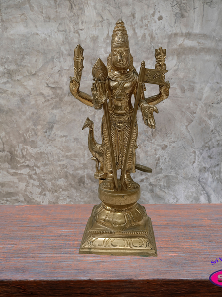 Panchalogham Lord Murugan Idol – 10.5 Inch Subramanya Swamy Statue