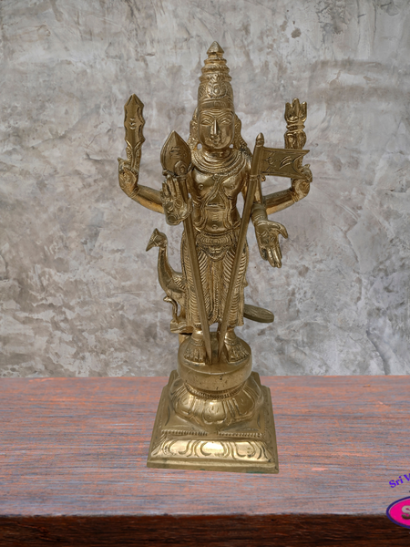 Panchalogham Lord Murugan Idol – 10.5 Inch Subramanya Swamy Statue