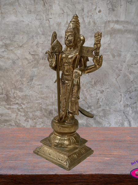 Panchalogham Lord Murugan Idol – 10.5 Inch Subramanya Swamy Statue