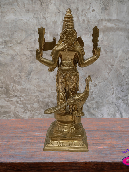Panchalogham Lord Murugan Idol – 10.5 Inch Subramanya Swamy Statue