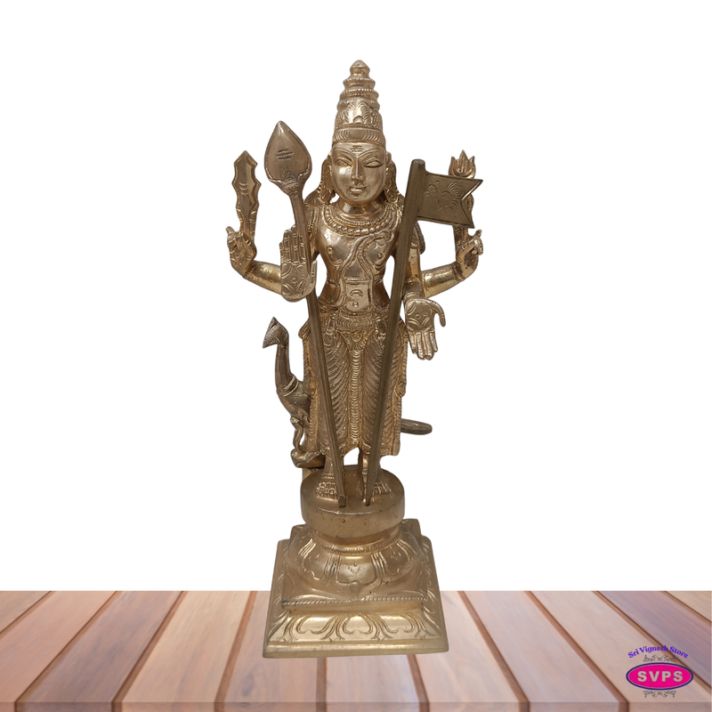 Panchalogham Lord Murugan Idol – 10 Inch Subramanya Swamy Statue