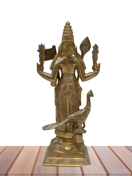 Panchalogham Lord Murugan Idol – 10 Inch Subramanya Swamy Statue