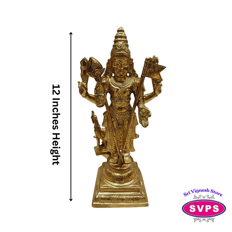 Sri Subramanya Swamy Panchaloha Idol 12 Inches – Murugan with Peacock Vahanam