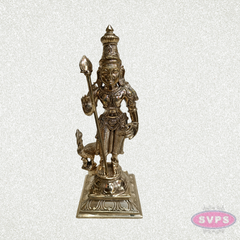 Panchalogham Lord Murugan Idol with Peacock & Vel – 10 Inch