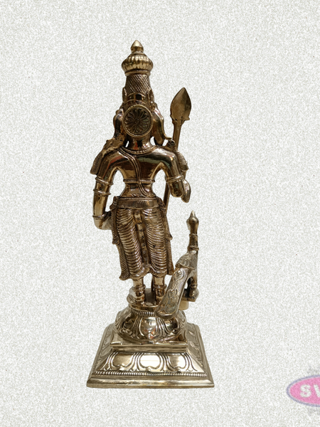 Panchalogham Lord Murugan Idol with Peacock & Vel – 10 Inch