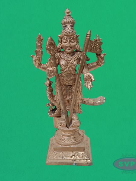 Handmade Panchalogam Murugar / Kumarar Karthikeyar Statue - 6.5 Inches