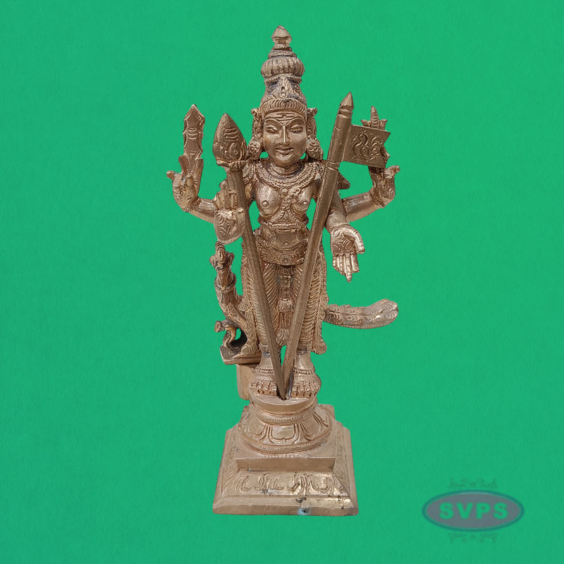 Handmade Panchalogam Murugar / Kumarar Karthikeyar Statue - 6.5 Inches