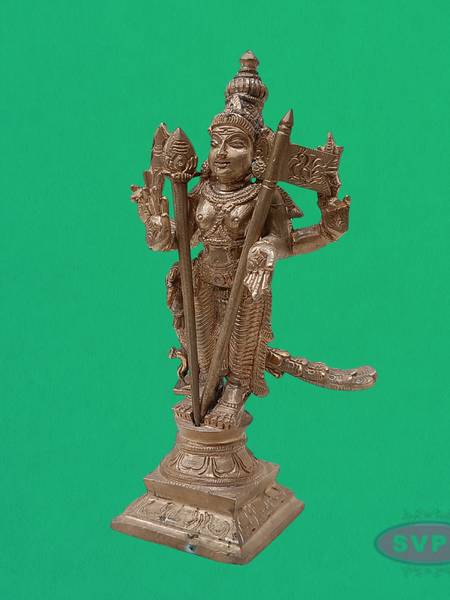 Handmade Panchalogam Murugar / Kumarar Karthikeyar Statue - 6.5 Inches
