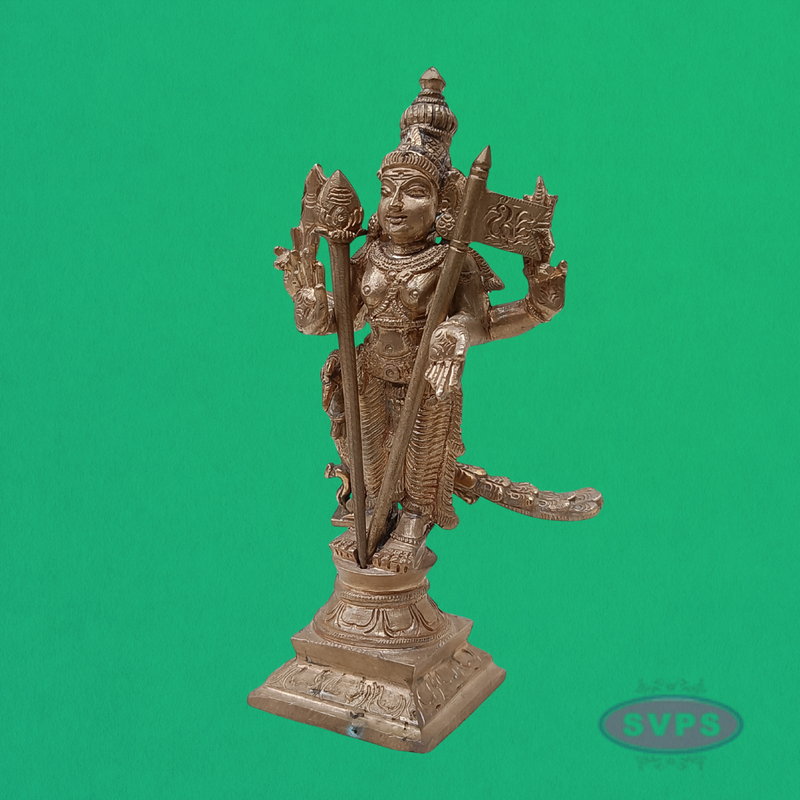 Handmade Panchalogam Murugar / Kumarar Karthikeyar Statue - 6.5 Inches