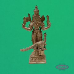 Handmade Panchalogam Murugar / Kumarar Karthikeyar Statue - 6.5 Inches