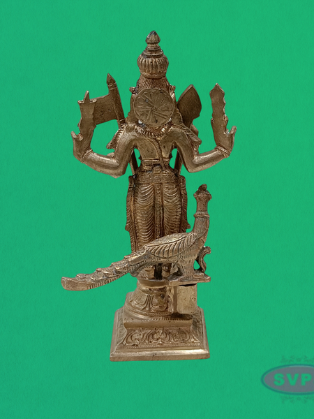 Handmade Panchalogam Murugar / Kumarar Karthikeyar Statue - 6.5 Inches