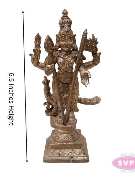 Handmade Panchalogam Murugar / Kumarar Karthikeyar Statue - 6.5 Inches