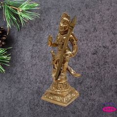 Handmade Panchalogam   Murugar With Peacock / Kumarar Karthikeyar Statue - 4 Inches