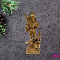 Handmade Panchalogam   Murugar With Peacock / Kumarar Karthikeyar Statue - 4 Inches