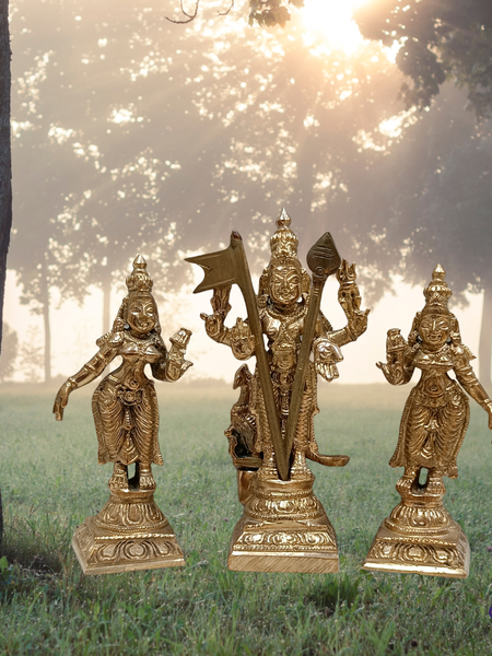 Panchalogam Murugan Valli Deivanai Handmade - 4 Inches