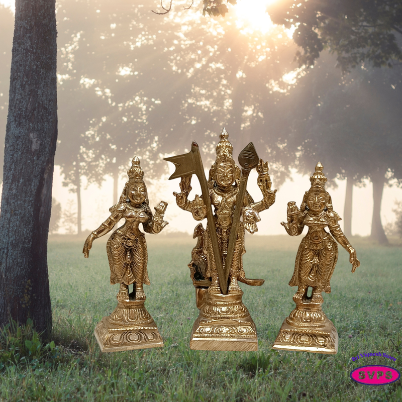 Panchalogam Murugan Valli Deivanai Handmade - 4 Inches