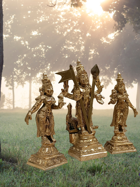 Panchalogam Murugan Valli Deivanai Handmade - 4 Inches