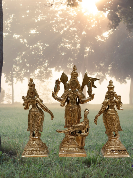 Panchalogam Murugan Valli Deivanai Handmade - 4 Inches
