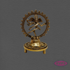 Brass Nataraja Idol with Decorative Brass Chowki & Vibhuti – Pooja Combo Set