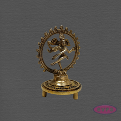 Brass Nataraja Idol with Decorative Brass Chowki & Vibhuti – Pooja Combo Set