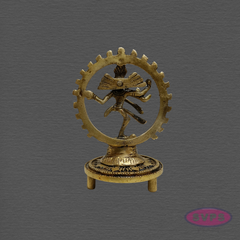 Brass Nataraja Idol with Decorative Brass Chowki & Vibhuti – Pooja Combo Set