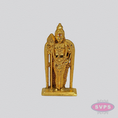 Lord Murugan Car Dashboard Idol | Gold Finish | Mini Pooja Statue