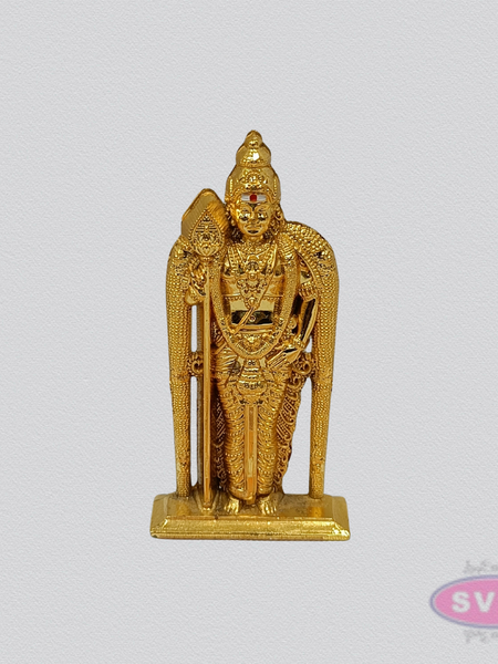 Lord Murugan Car Dashboard Idol | Gold Finish | Mini Pooja Statue