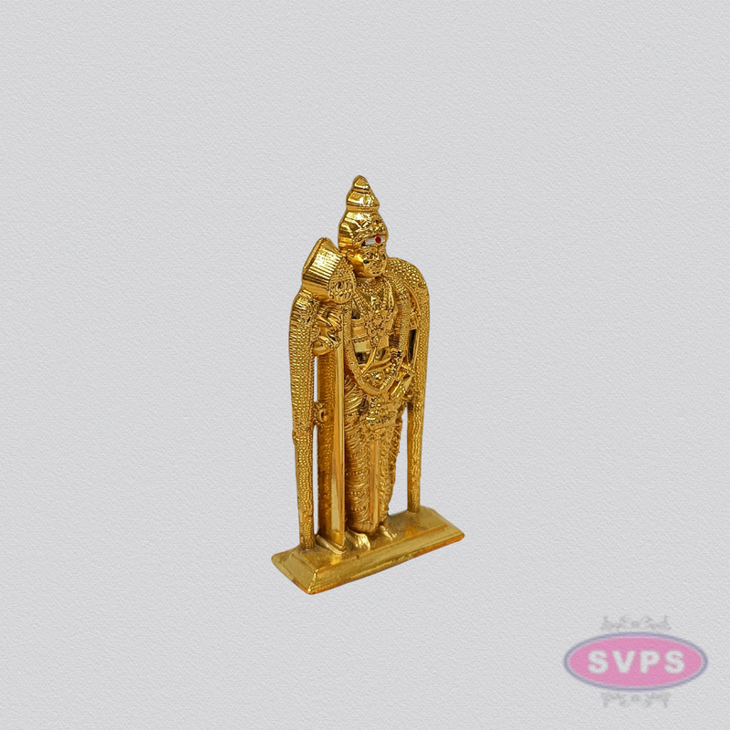 Lord Murugan Car Dashboard Idol | Gold Finish | Mini Pooja Statue