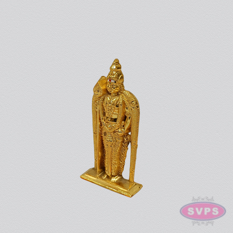 Lord Murugan Car Dashboard Idol | Gold Finish | Mini Pooja Statue
