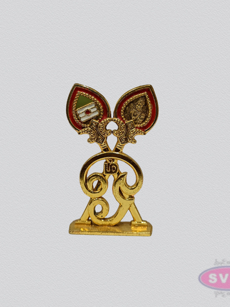 Murugan Vel with Om Gold Finish Car Dashboard Idol