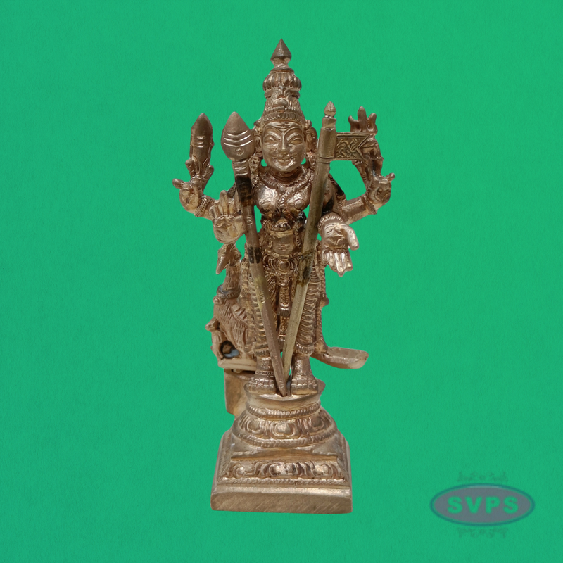 Handmade Panchalogam Murugar / Kumarar Karthikeyar Statue - 4 Inches
