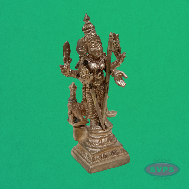 Handmade Panchalogam Murugar / Kumarar Karthikeyar Statue - 4 Inches