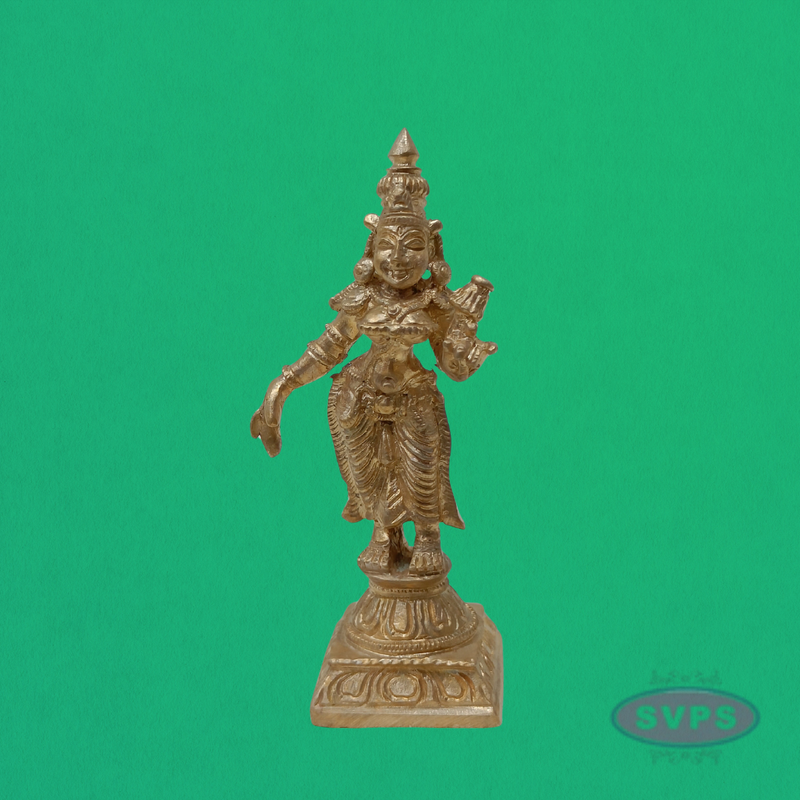 Panchalogam Murugan Valli Deivanai Handmade - 4 Inches