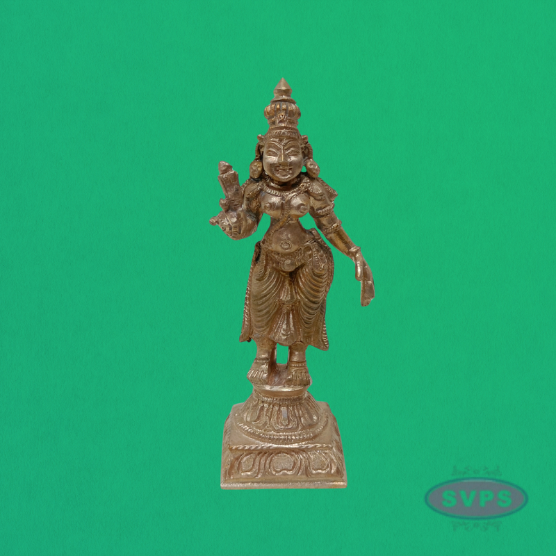 Panchalogam Murugan Valli Deivanai Handmade - 4 Inches