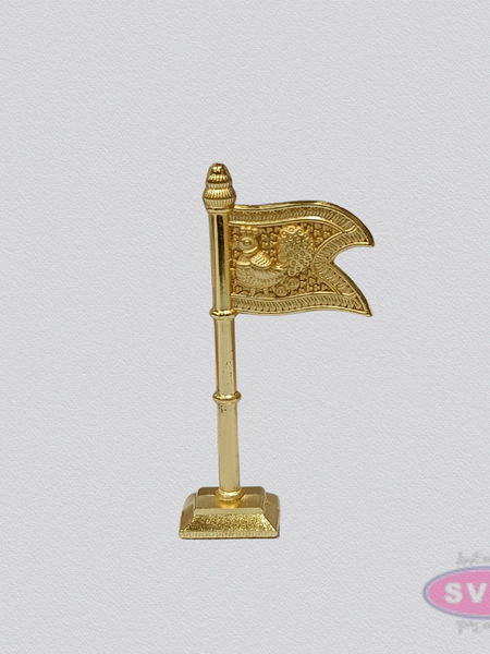 Murugan Seval Kodi with Base – Gold Finish