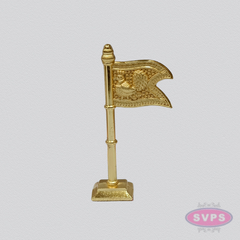 Murugan Seval Kodi with Base – Gold Finish