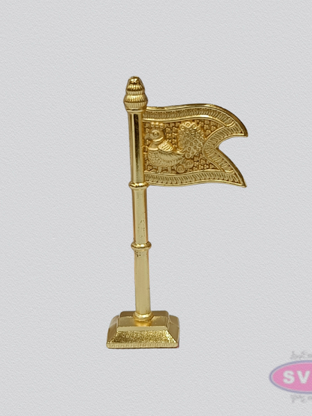 Murugan Seval Kodi with Base – Gold Finish