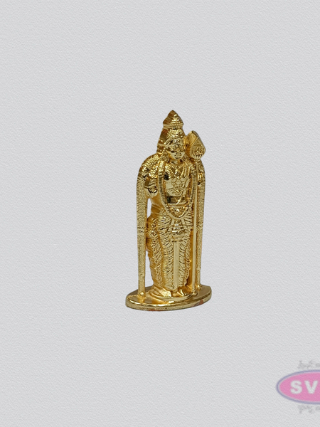 Lord Murugan Car Dashboard Idol | Gold Finish | Mini Pooja Statue-2.5 Inches