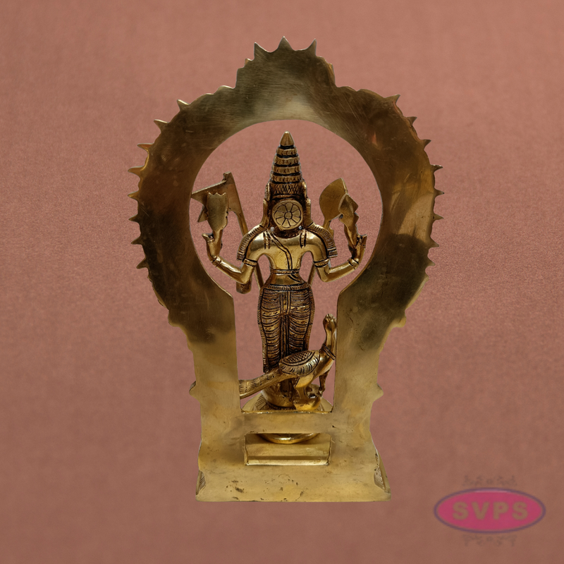 Brass Subramanya Swamy Idol with Peacock & Arch – 12 Inch Murugan Pooja Statue