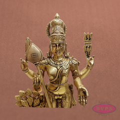 Brass Murugan Idol Standing with Peacock – 1.5 Feet Subramanya Swamy Statue for Spiritual Decor