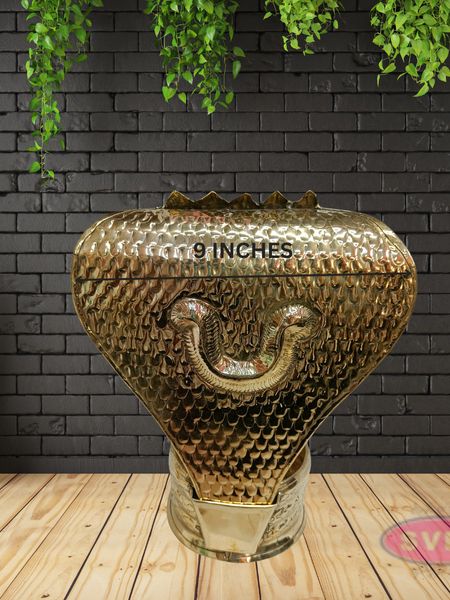 Brass Nagabharanam Statue | Multi Head Cobra Idol | Temple Decor