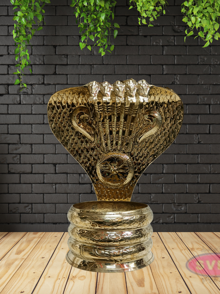 Nagabharanam Brass Idol for Home Temple | Spiritual Decor Piece