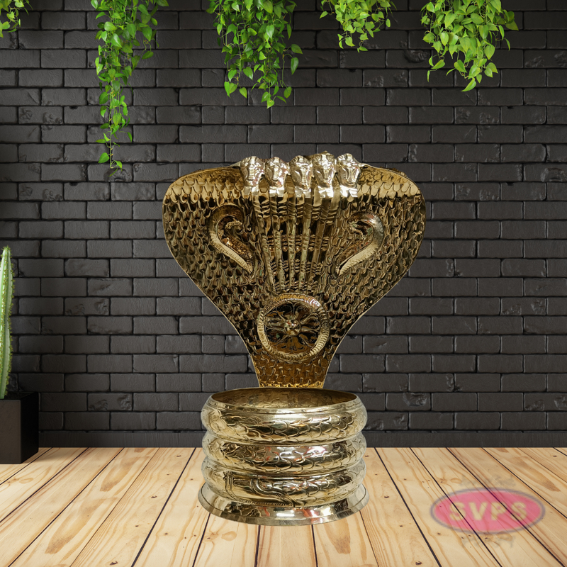 Nagabharanam Brass Idol for Home Temple | Spiritual Decor Piece