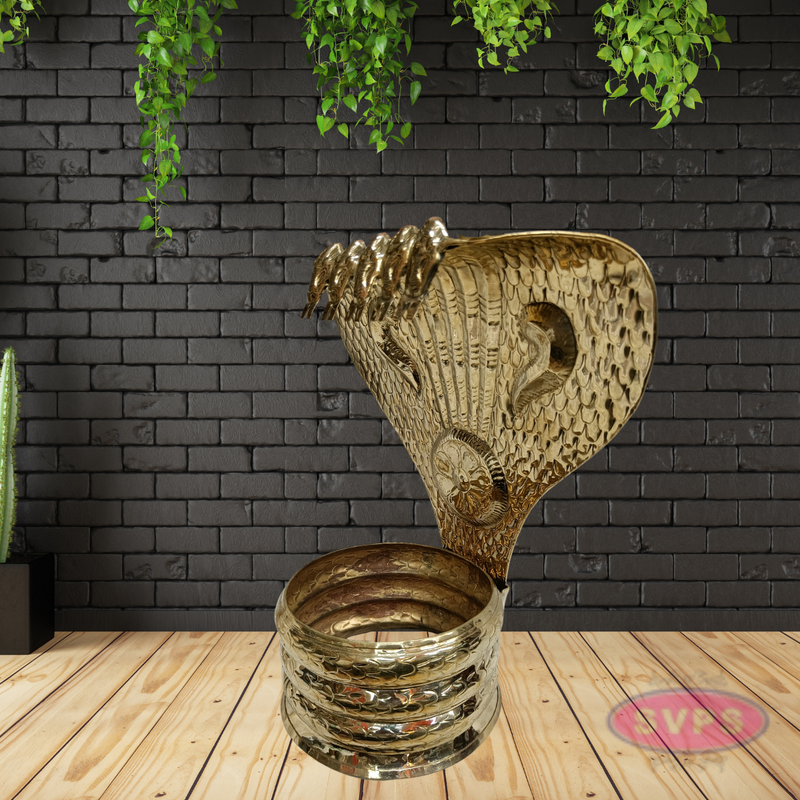 Nagabharanam Brass Idol for Home Temple | Spiritual Decor Piece