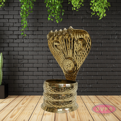 Golden Naga Abharanam Idol | Hindu Sacred Snake Sculpture