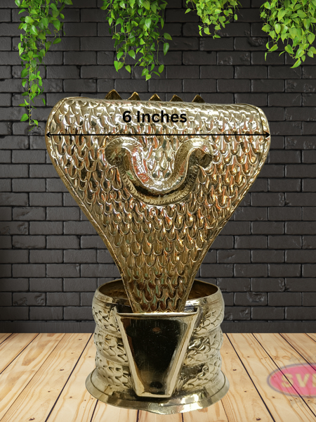Golden Naga Abharanam Idol | Hindu Sacred Snake Sculpture